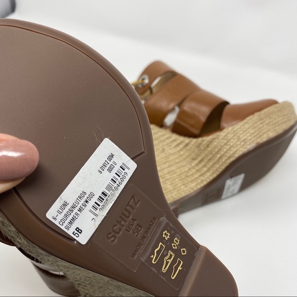 Schutz Ilione Platform Wedge Sandals lace up tan 5 - Picture 6 of 11